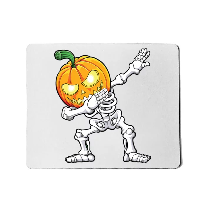 Halloween Boy Dabbing Skeleton Scary Pumpkin Jack O Lantern Mousepad