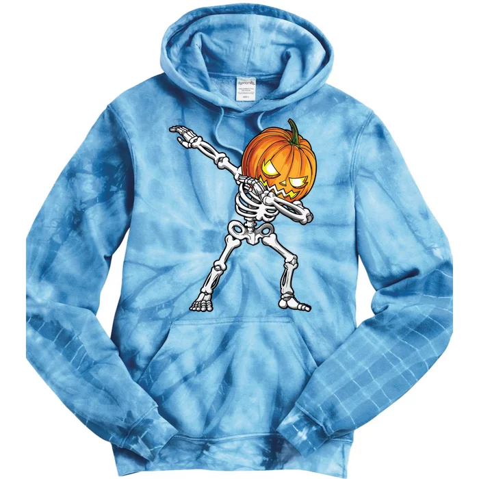 Halloween Boy Dabbing Skeleton Scary Pumpkin Jack O Lantern Tie Dye Hoodie