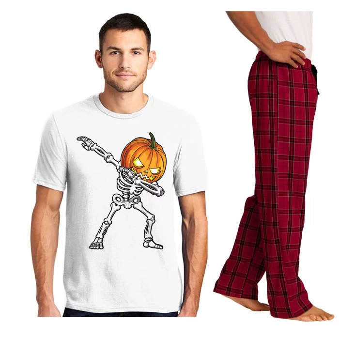 Halloween Boy Dabbing Skeleton Scary Pumpkin Jack O Lantern Pajama Set