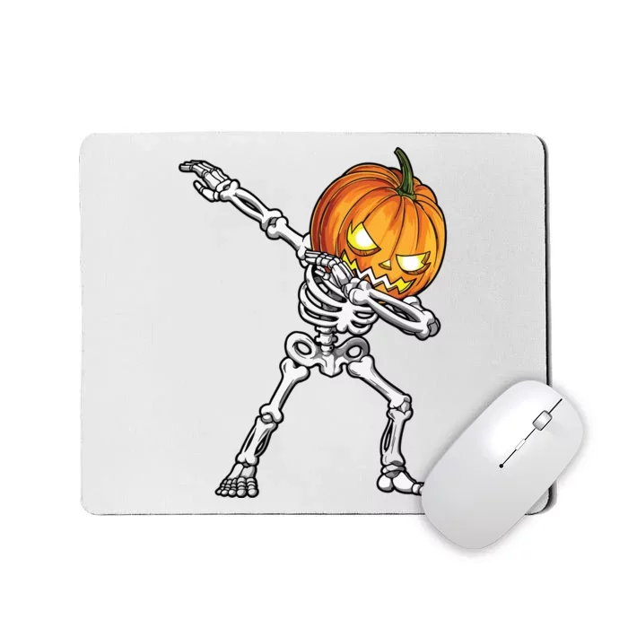 Halloween Boy Dabbing Skeleton Scary Pumpkin Jack O Lantern Mousepad