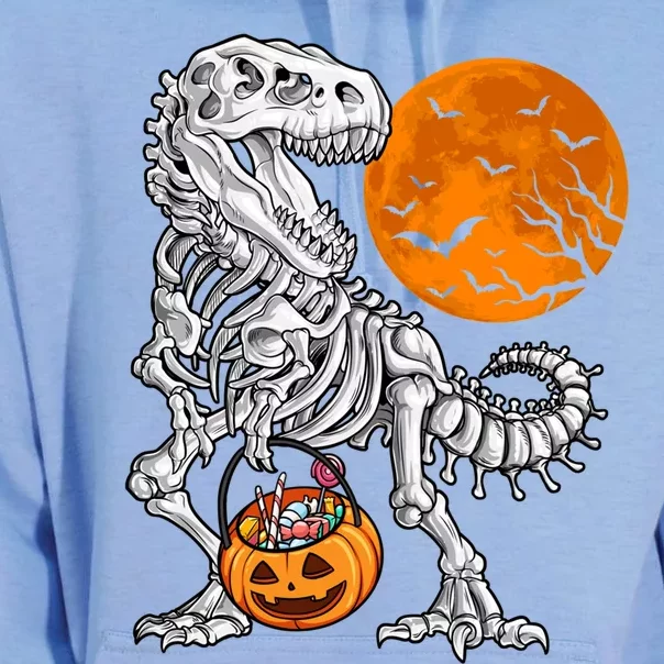 Halloween Boys Dinosaur Skeleton T Rex Scary Pumpkin Moon Gift Unisex Surf Hoodie