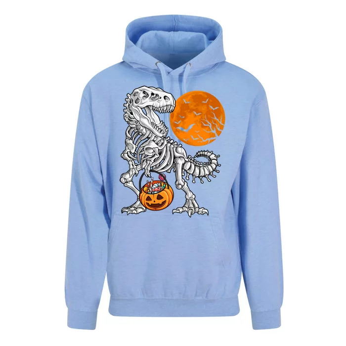 Halloween Boys Dinosaur Skeleton T Rex Scary Pumpkin Moon Gift Unisex Surf Hoodie