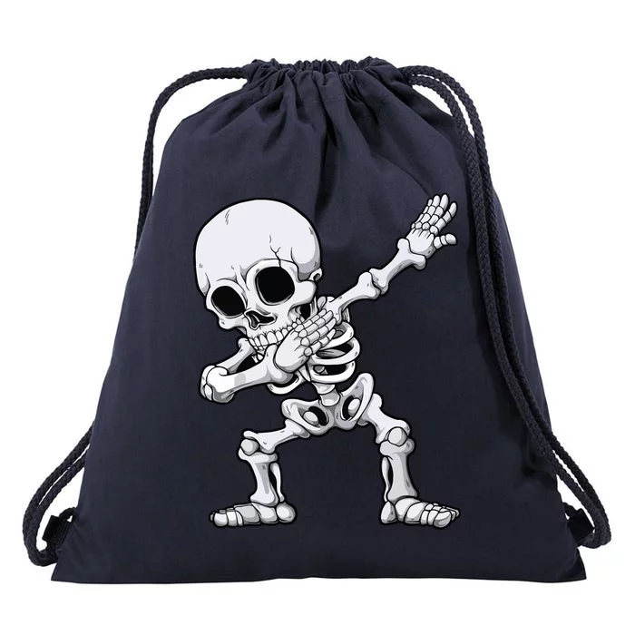 Halloween Boy Dabbing Skeleton Skull Rib Cage Dab Dance Drawstring Bag