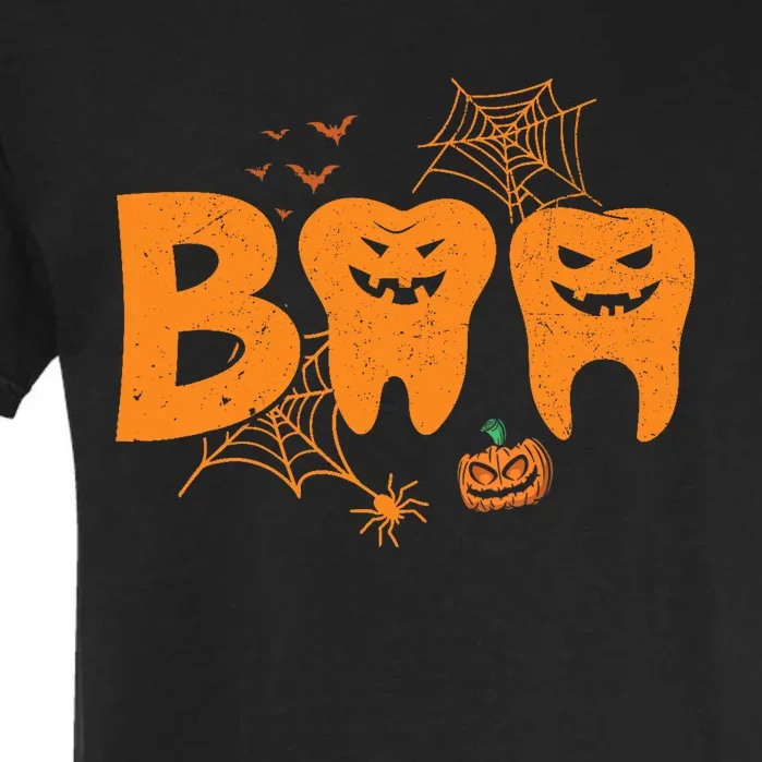 Halloween Boo Dentist Pumpkin Costume Dental Assistant Garment-Dyed Heavyweight T-Shirt