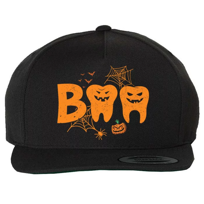 Halloween Boo Dentist Pumpkin Costume Dental Assistant Wool Snapback Cap