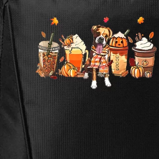 Halloween Boxer Dog Fall Coffee Pumpkin Spice Latte City Backpack