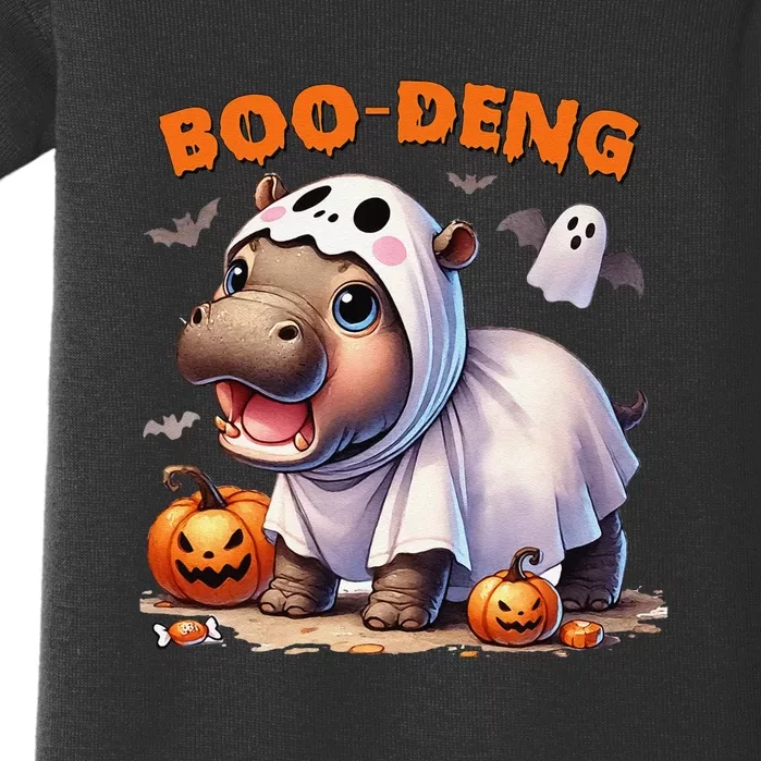 Halloween Boo Deng Moo Deng Hippo Cute Baby Bodysuit