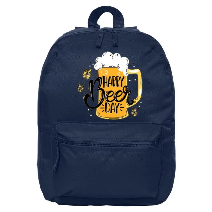 Happy Beer Day Funny Drinking Gift 16 in Basic Backpack