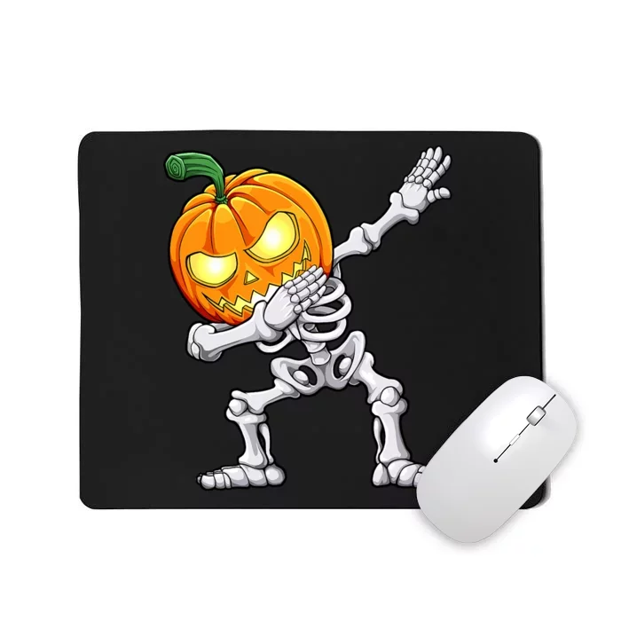 Halloween Boy Dabbing Skeleton Scary Pumpkin Jack O Lantern Mousepad