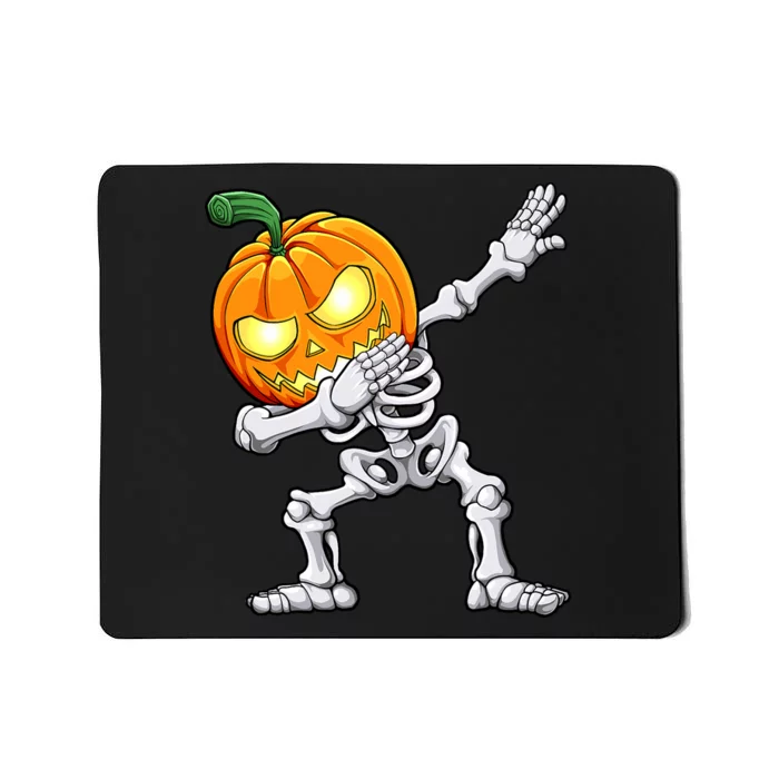 Halloween Boy Dabbing Skeleton Scary Pumpkin Jack O Lantern Mousepad