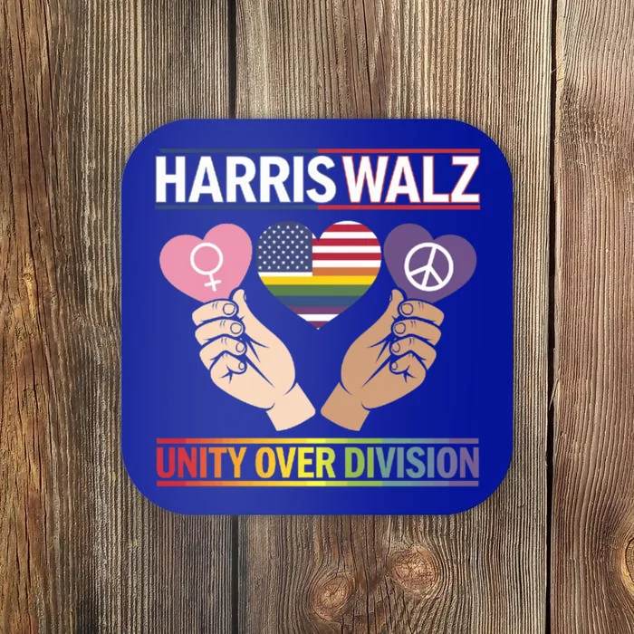 Harriswalz : Bridging Divides Building Unity Funny Gift Coaster