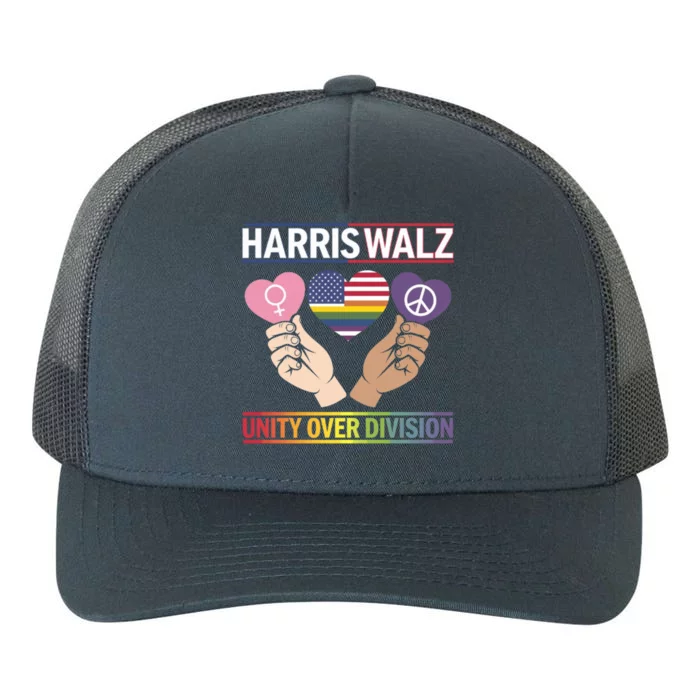 Harriswalz : Bridging Divides Building Unity Funny Gift Yupoong Adult 5-Panel Trucker Hat