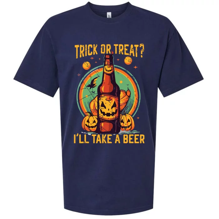 Halloween Beer Drinker Trick Or Treat Spooky Alcoholic Sueded Cloud Jersey T-Shirt