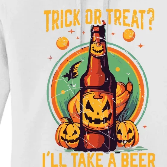 Halloween Beer Drinker Trick Or Treat Spooky Alcoholic Women's Pullover Hoodie