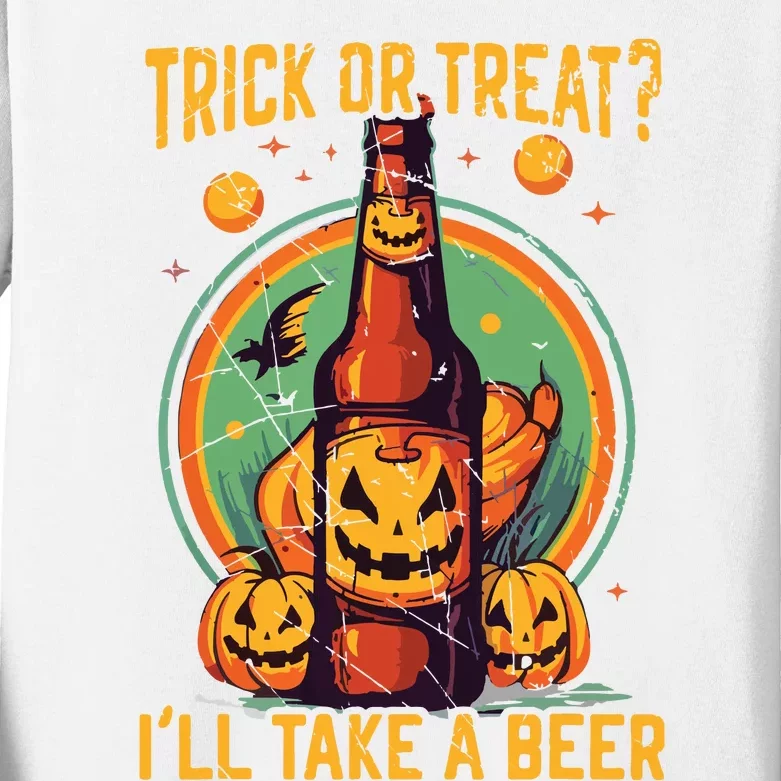 Halloween Beer Drinker Trick Or Treat Spooky Alcoholic Kids Long Sleeve Shirt