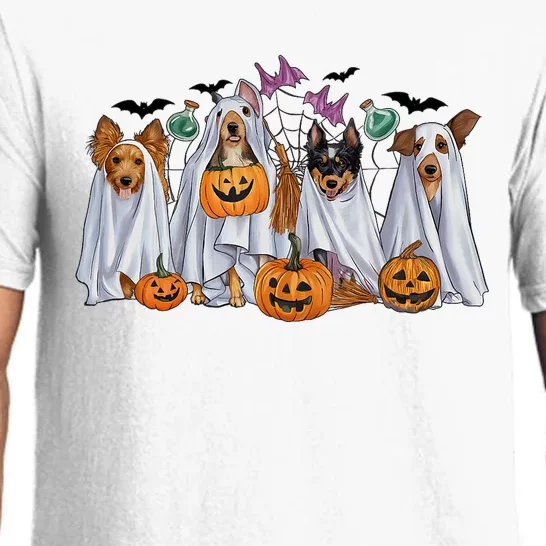 Halloween Boo Dogs Ghost Pumpkins Spooky Dog Lover Outfit Pajama Set