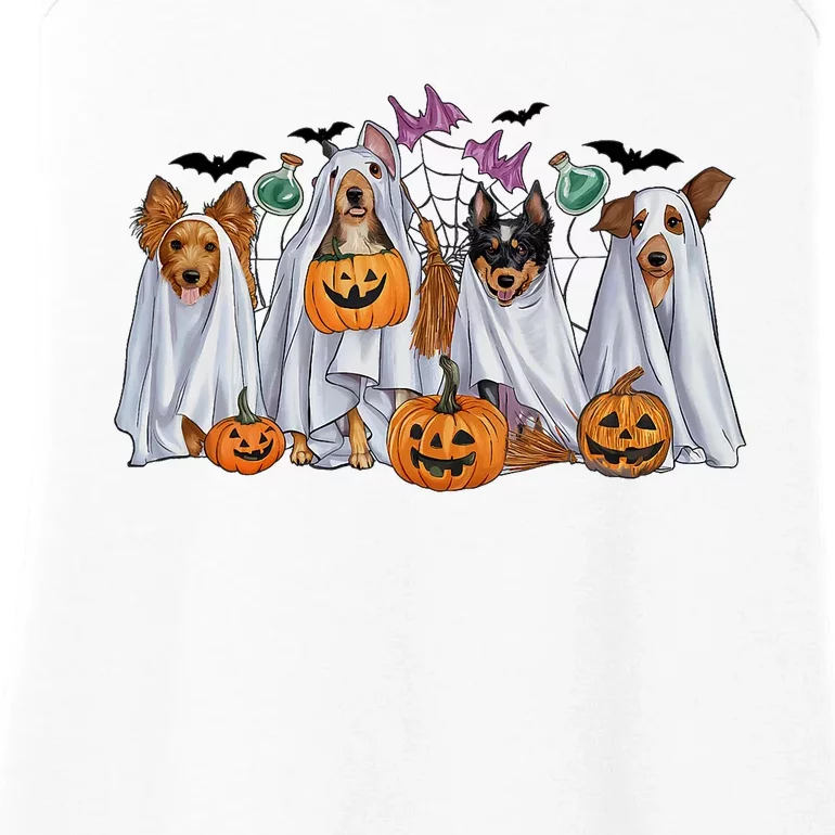 Halloween Boo Dogs Ghost Pumpkins Spooky Dog Lover Outfit Ladies Essential Tank