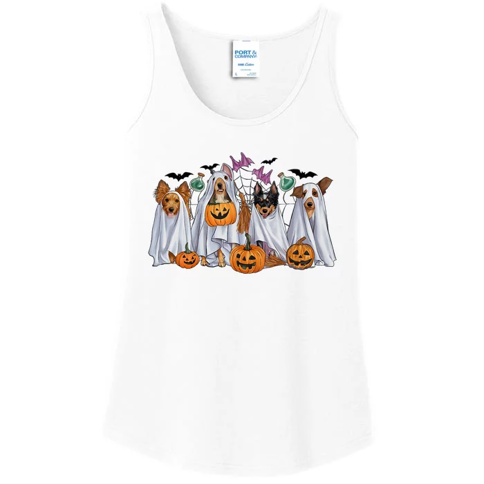 Halloween Boo Dogs Ghost Pumpkins Spooky Dog Lover Outfit Ladies Essential Tank