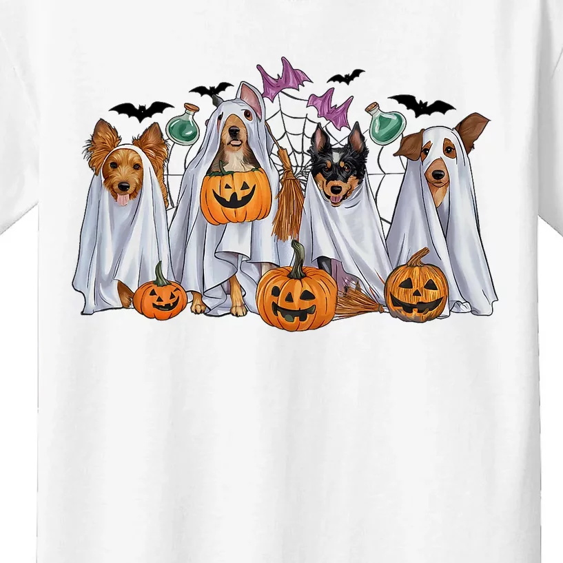 Halloween Boo Dogs Ghost Pumpkins Spooky Dog Lover Outfit Kids T-Shirt