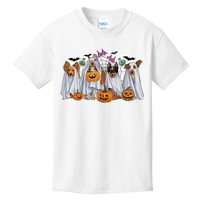 Halloween Boo Dogs Ghost Pumpkins Spooky Dog Lover Outfit Kids T-Shirt