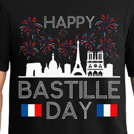 Happy Bastille Day France Paris French Flag Fireworks Pajama Set