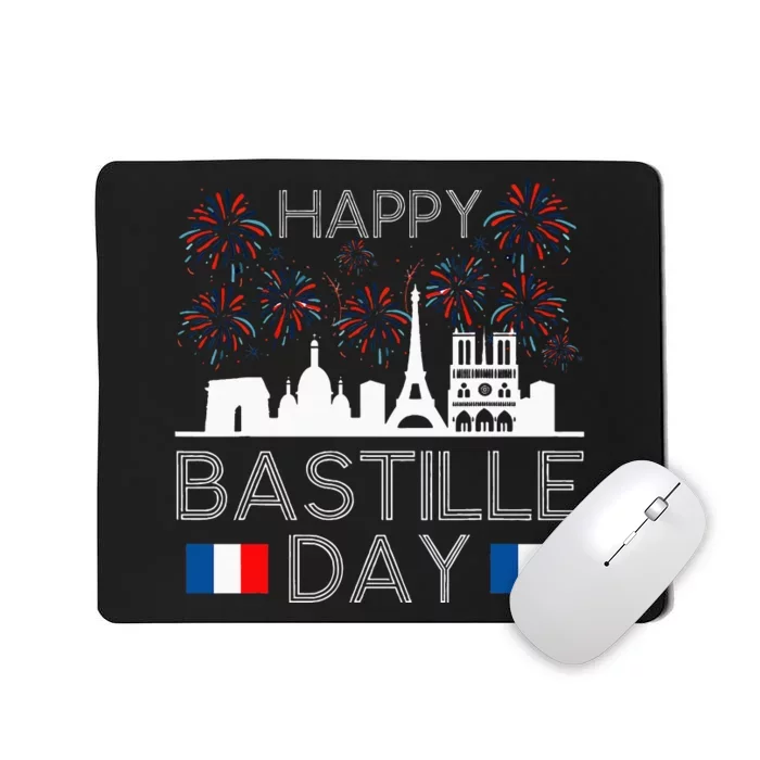 Happy Bastille Day France Paris French Flag Fireworks Mousepad