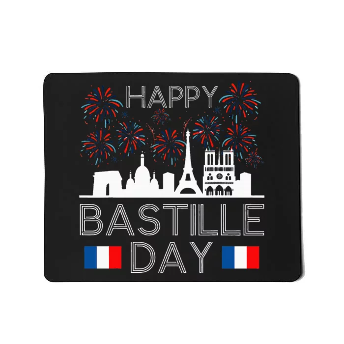 Happy Bastille Day France Paris French Flag Fireworks Mousepad