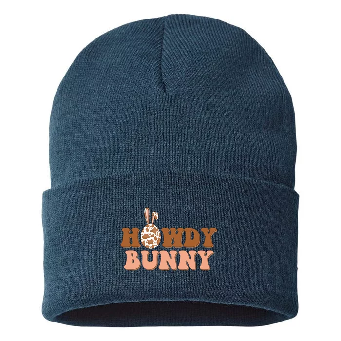 Howdy Bunny Easter Holiday Sustainable Knit Beanie