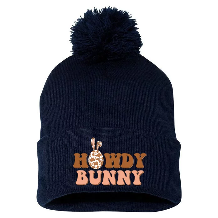 Howdy Bunny Easter Holiday Pom Pom 12in Knit Beanie