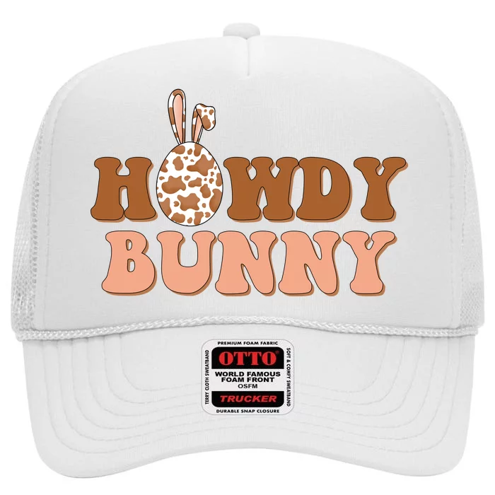 Howdy Bunny Easter Holiday High Crown Mesh Trucker Hat