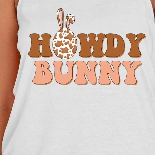 Howdy Bunny Easter Holiday Women's Knotted Racerback Tank