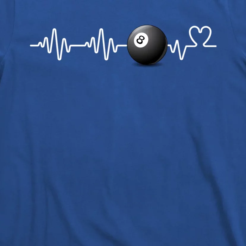 Heartbeat Billiard Eight Ball Funny 8ball Player Gift Cute Gift T-Shirt