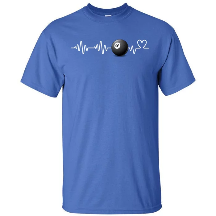 Heartbeat Billiard Eight Ball Funny 8ball Player Gift Cute Gift Tall T-Shirt