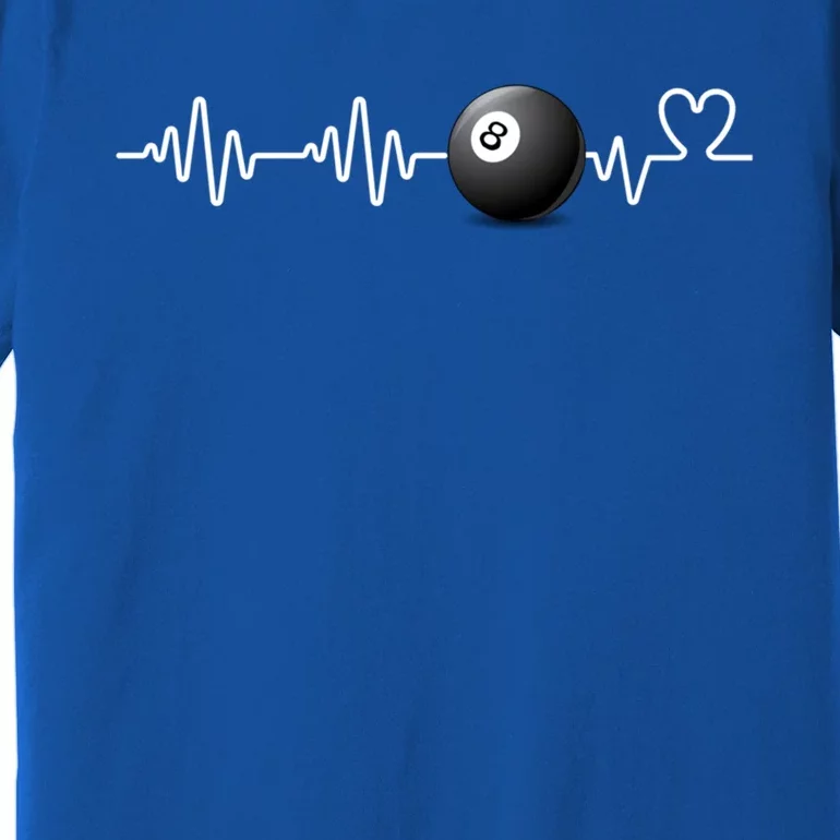 Heartbeat Billiard Eight Ball Funny 8ball Player Gift Cute Gift Premium T-Shirt