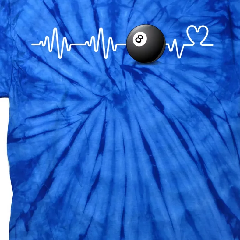 Heartbeat Billiard Eight Ball Funny 8ball Player Gift Cute Gift Tie-Dye T-Shirt