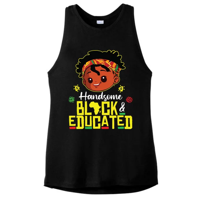 Handsome Black Educated Black History Boy African Ladies Tri-Blend Wicking Tank