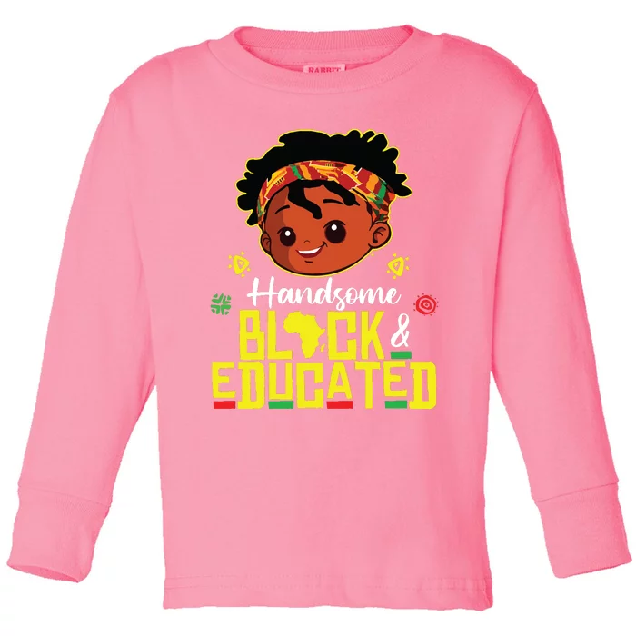 Handsome Black Educated Black History Boy African Toddler Long Sleeve Shirt