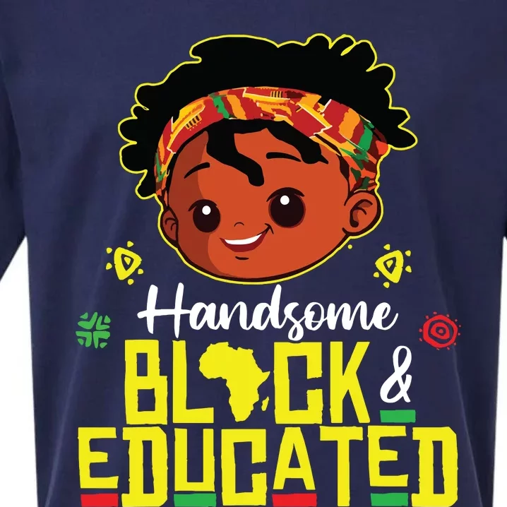 Handsome Black Educated Black History Boy African Sueded Cloud Jersey T-Shirt