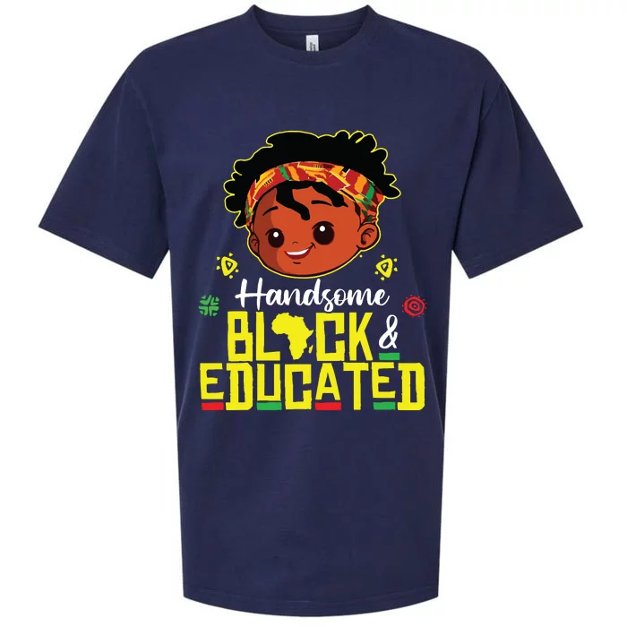 Handsome Black Educated Black History Boy African Sueded Cloud Jersey T-Shirt