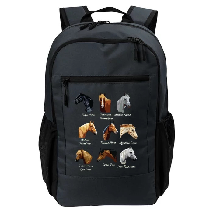 Horse Breeds Equestrian Horseback Riding Gift Daily Commute Backpack