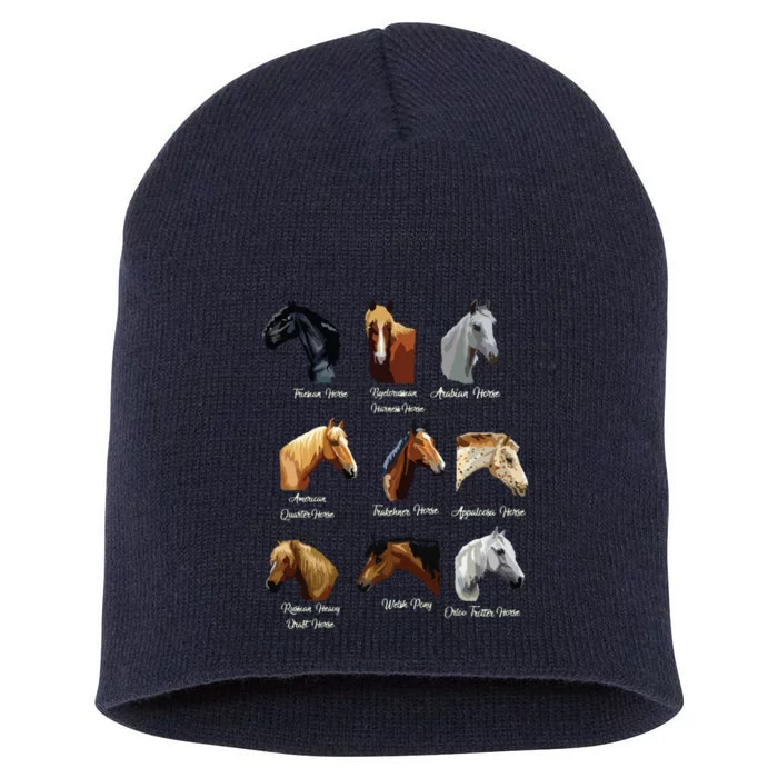 Horse Breeds Equestrian Horseback Riding Gift Short Acrylic Beanie