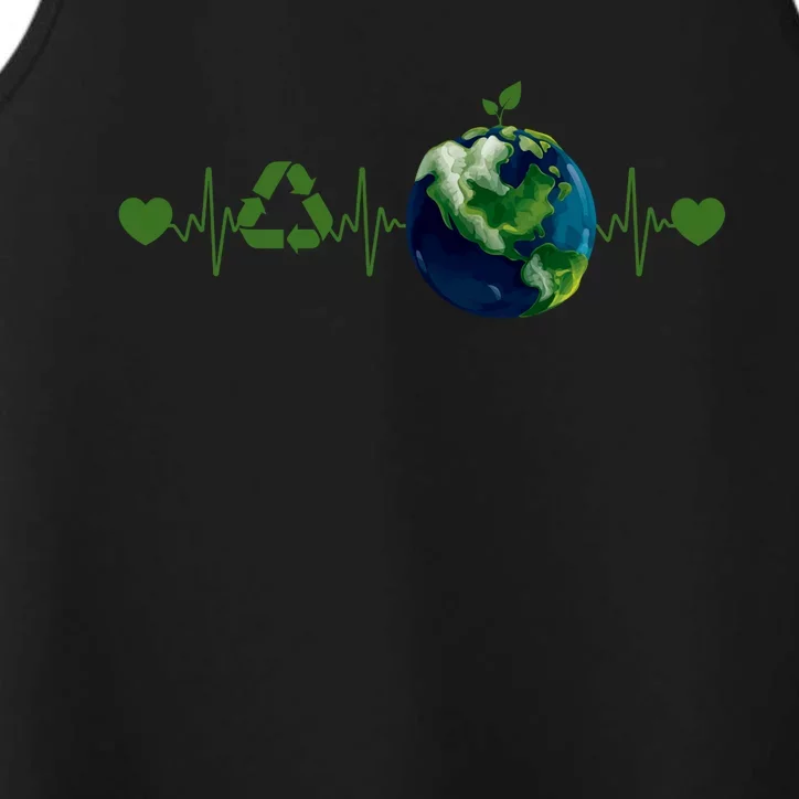 Heart Beat Earth Day Recycle Love Earth Day Anniversary 2024 Performance Tank