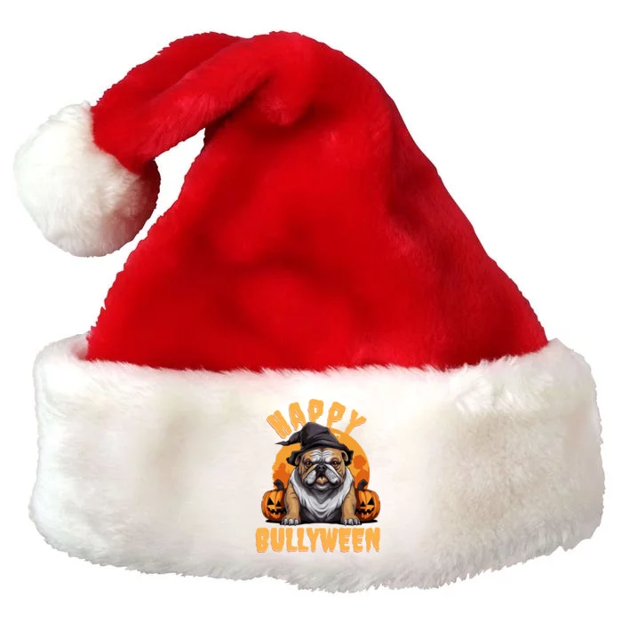 Happy Bullyween English Bulldog Halloween Cool Gift Premium Christmas Santa Hat