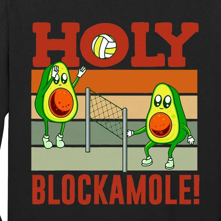 Holy Blockamole Funny Volleyball Match Block Avocado Long Sleeve Shirt