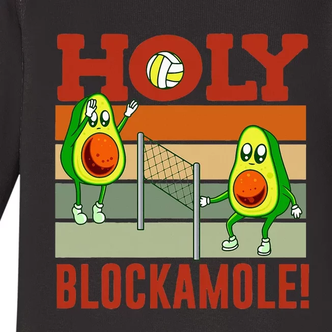 Holy Blockamole Funny Volleyball Match Block Avocado Baby Long Sleeve Bodysuit