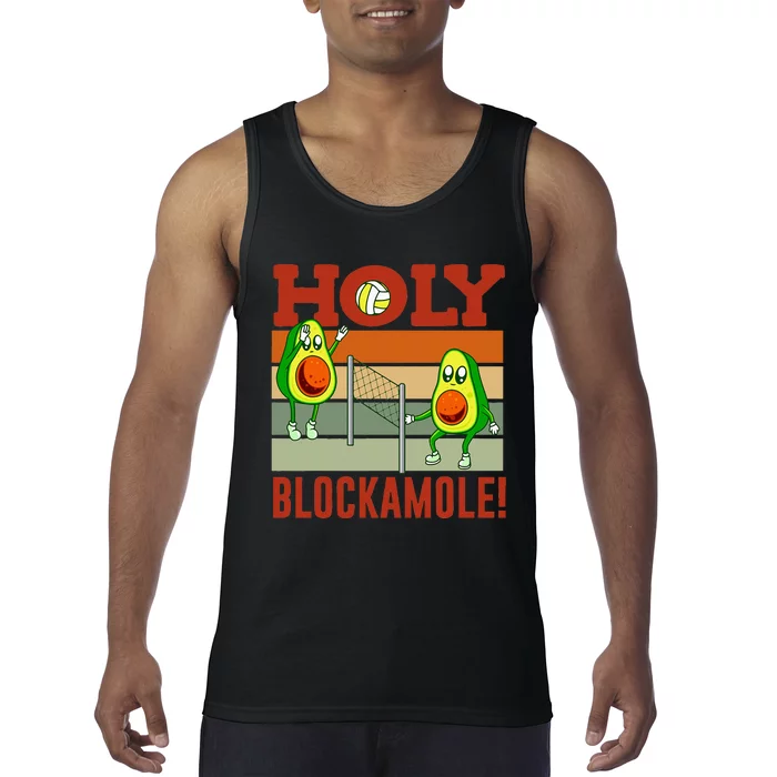 Holy Blockamole Funny Volleyball Match Block Avocado Tank Top