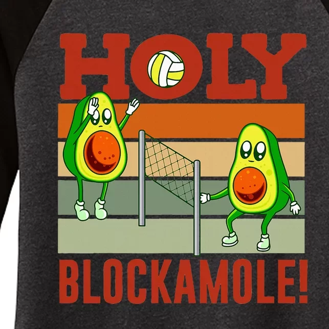 Holy Blockamole Funny Volleyball Match Block Avocado Women's Tri-Blend 3/4-Sleeve Raglan Shirt