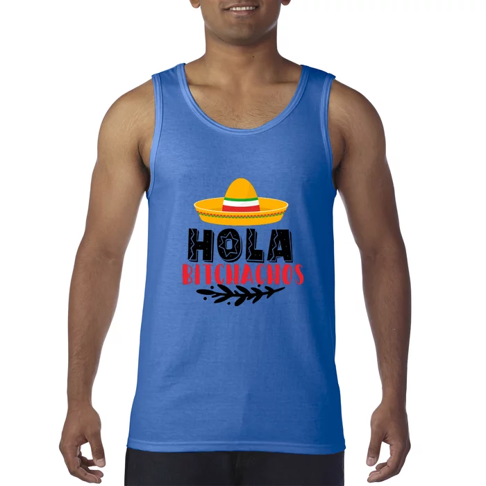 Hola Bitchachos Funny Mexican Skull Cinco De Mayo Tank Top