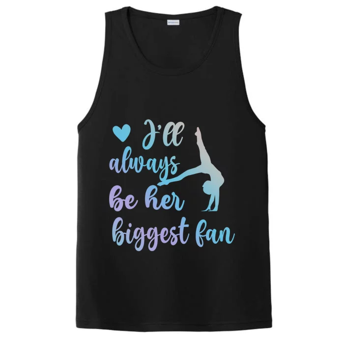 Her Biggest Fan Gymnastics Mom Of Gymnast Mama Cute Gift Performance Tank