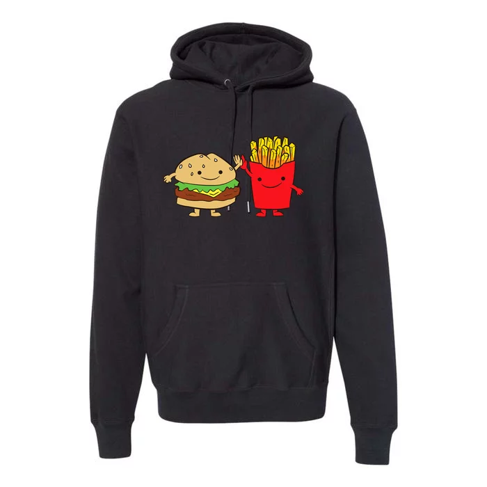 Hamburger Burger Fast Food French Fries Premium Hoodie